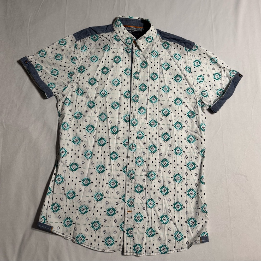 Tranquility by Colorado Clothing Men's Blue and White Patterned Shirt